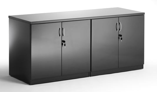 High Gloss Twin Office Storage Cupboard With Credenza Top